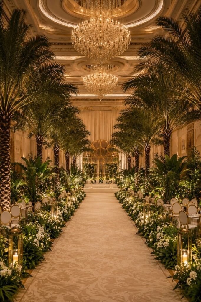 Decorative plant arrangements for a wedding